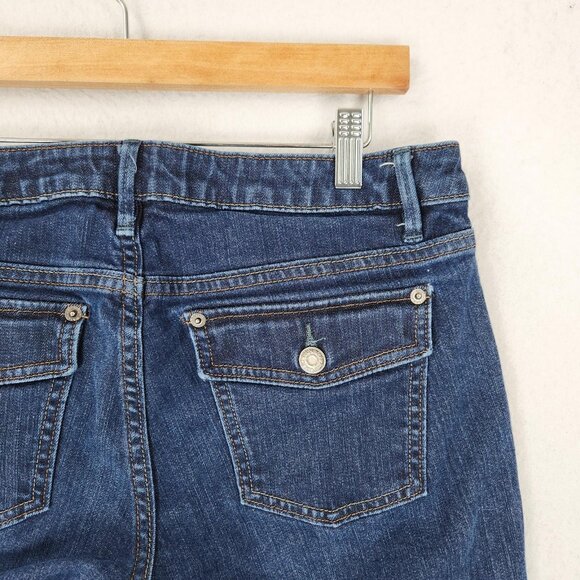 Banana Republic Jeans Womens 8 Long Blue Bootcut Stretch Denim Dark Wash Casual - Picture 8 of 11